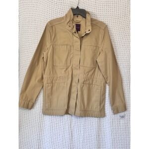 Gloria Vanderbilt Womens Military Safari Jacket Utility‎ Khaki Tan Medium